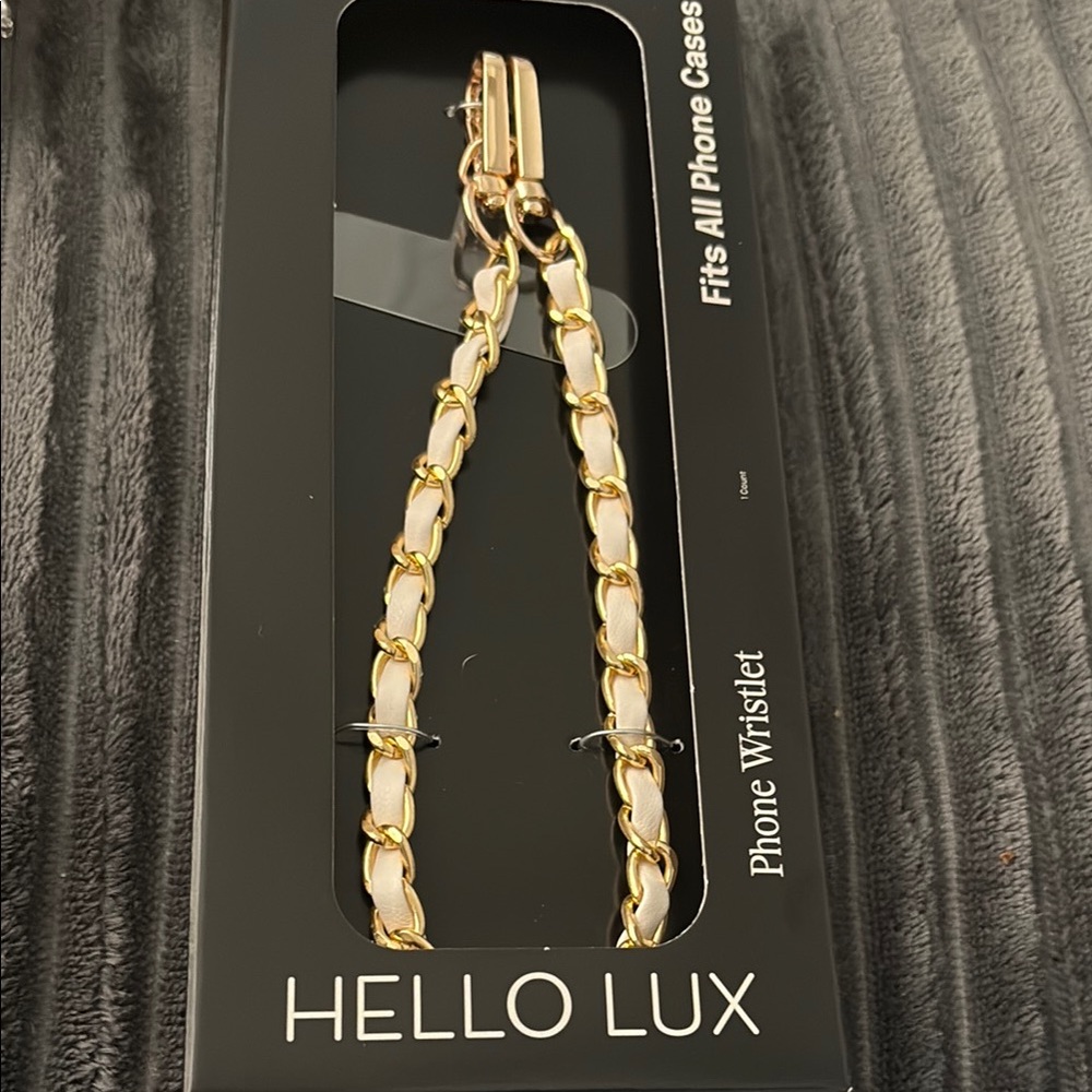 Hello Lux Gold and Cream Phone Wristlet